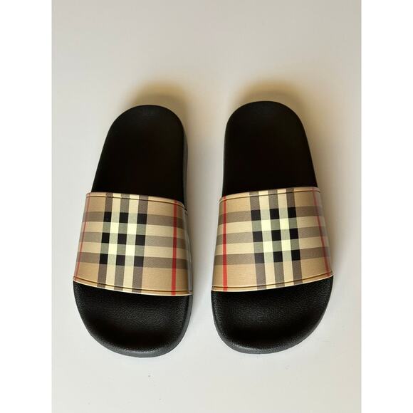 Burberry Vintage Check Archive Beige Slide Sandals 12 US (45 Euro) 8023965 NIB - Picture 2 of 10
